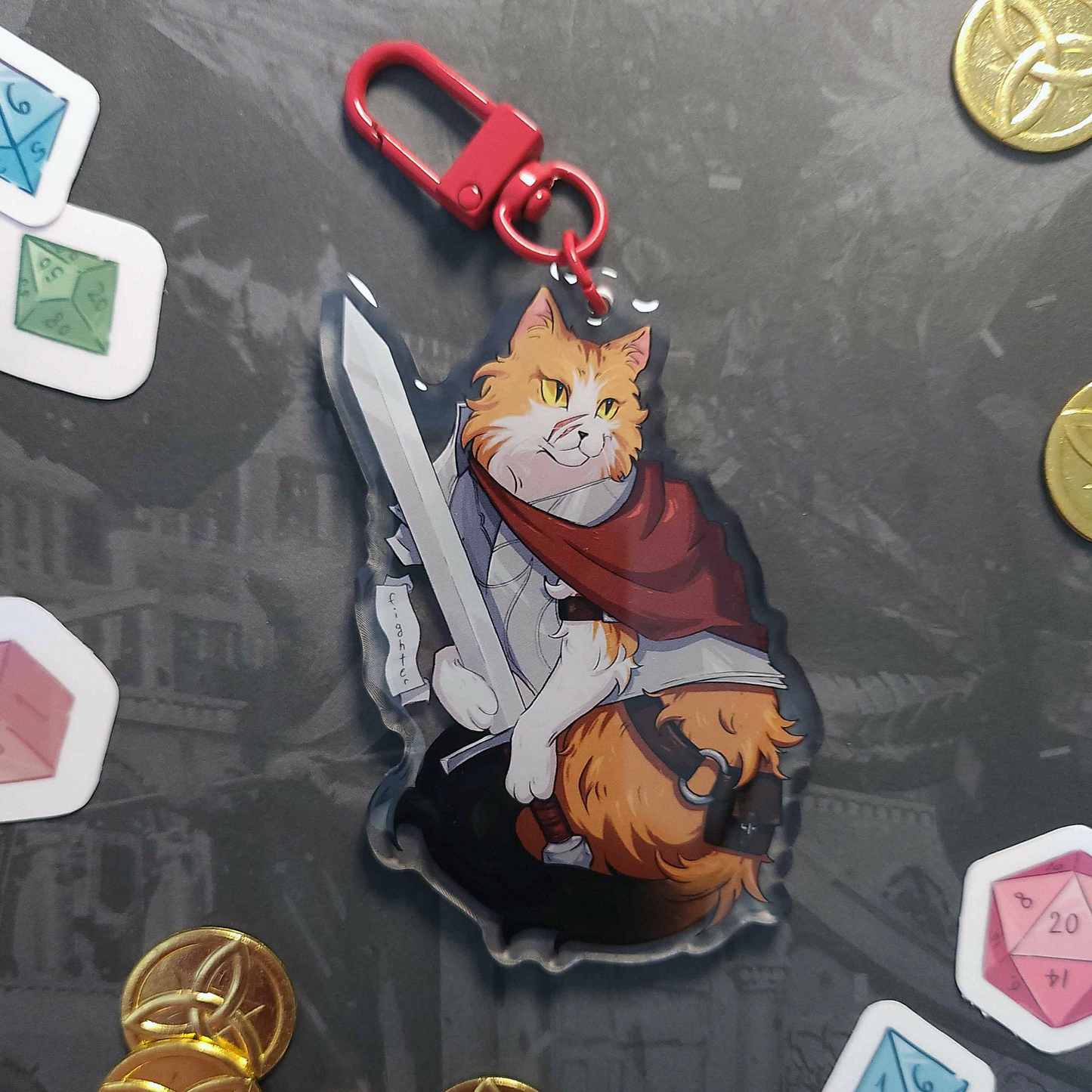 Fighter Kitty Acrylic Charm
