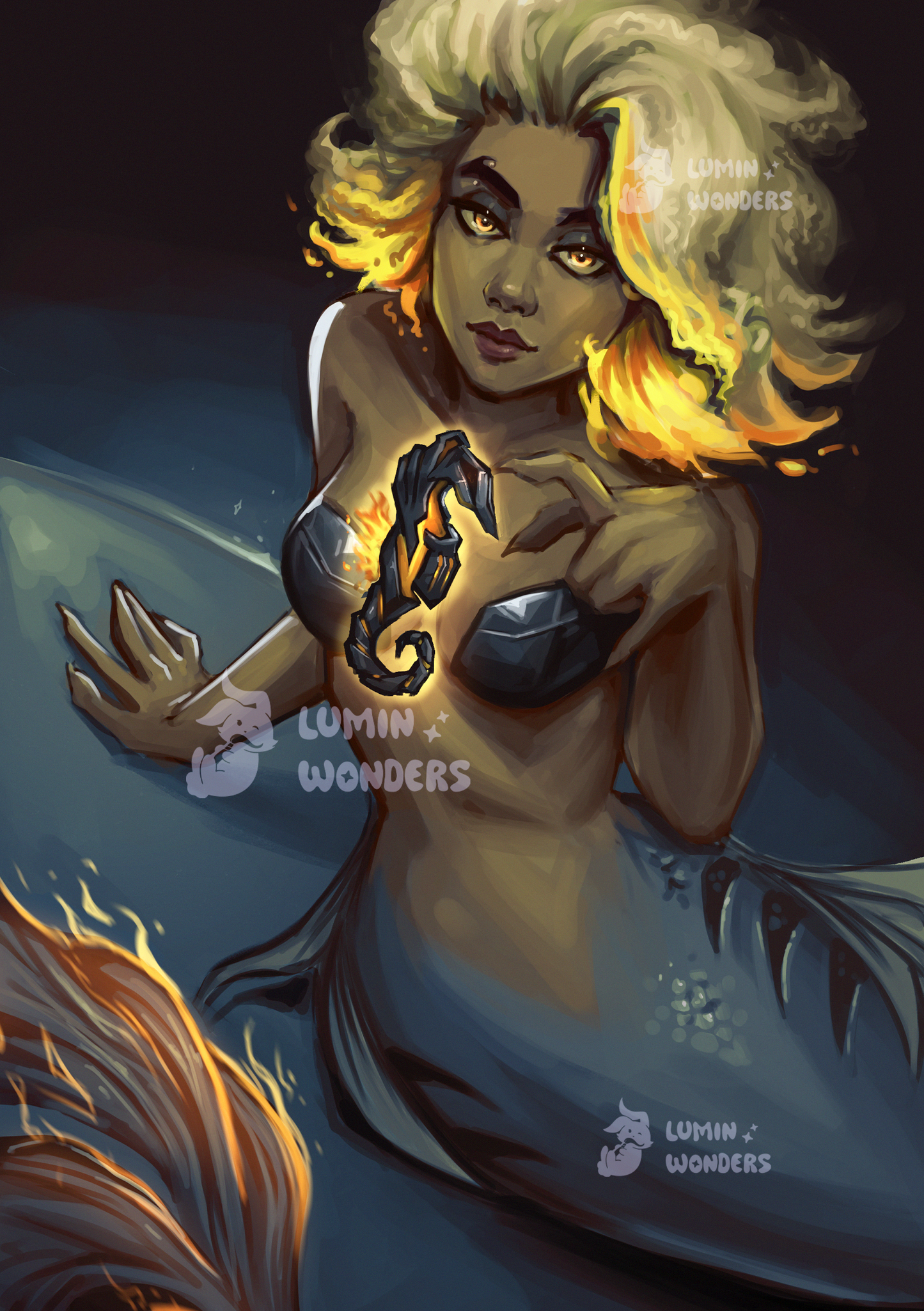 "Fire Mermaid" A5 Print
