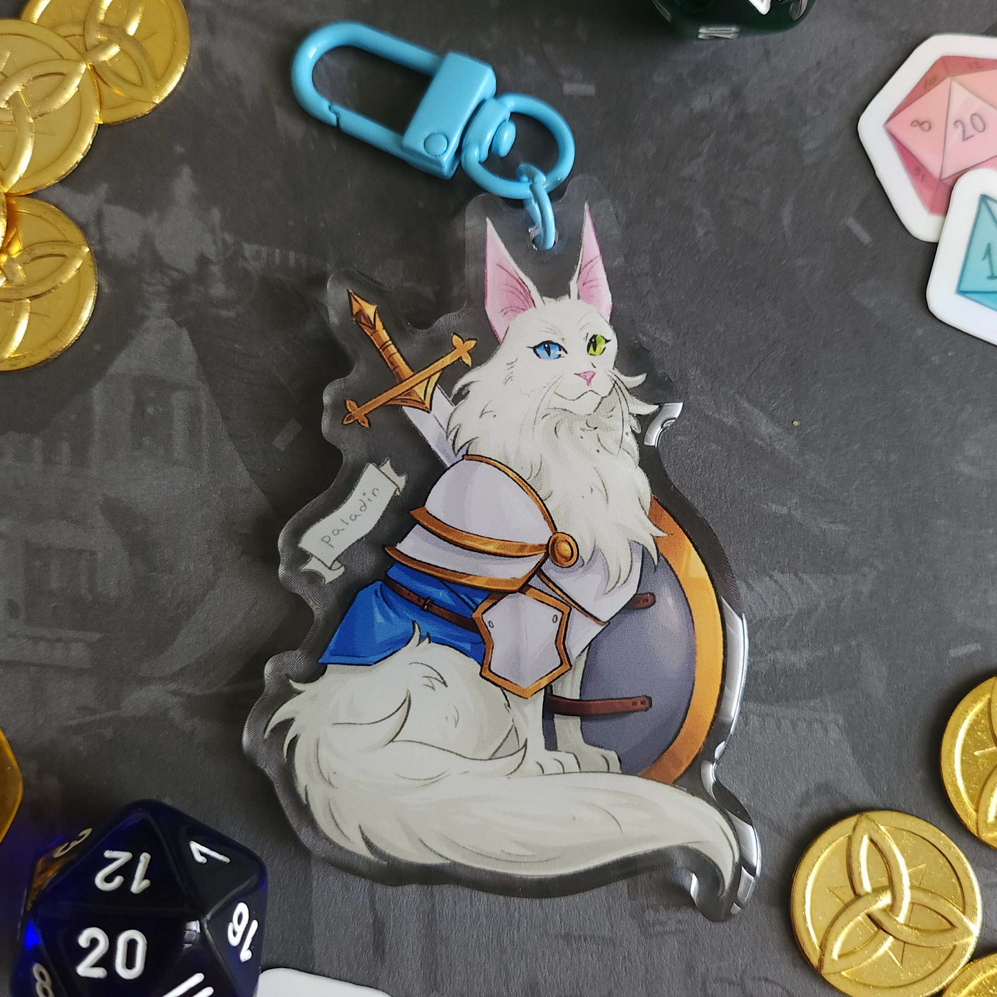Paladin Kitty Acrylic Charm