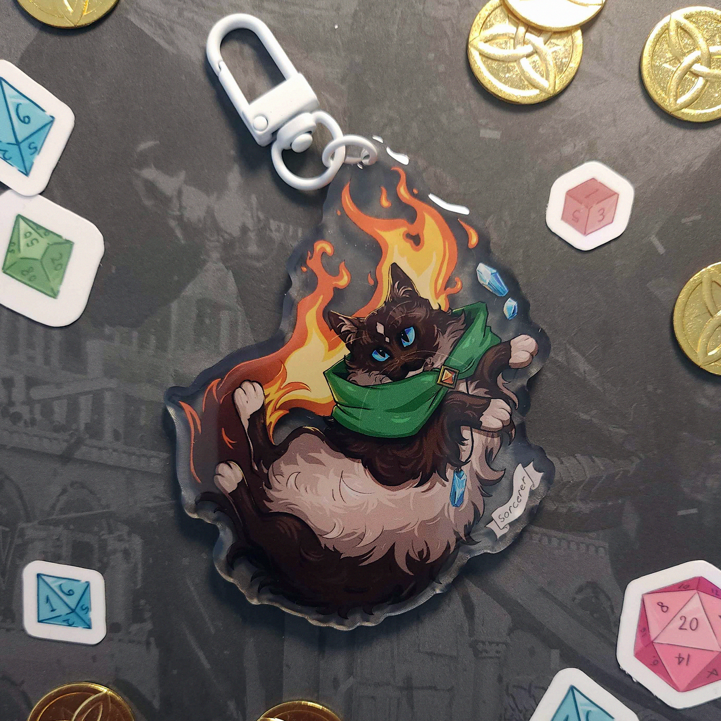 Sorcerer Kitty Acrylic Charm