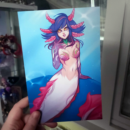 "Axolotl Mermaid" A5 Print