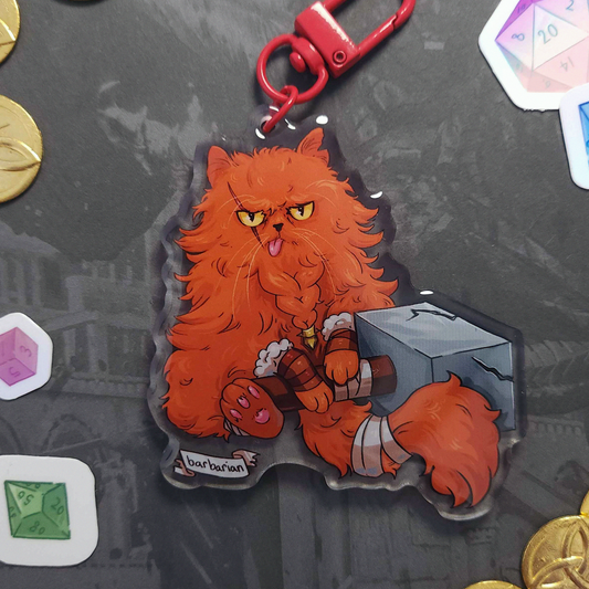 Barbarian Kitty Acrylic Charm