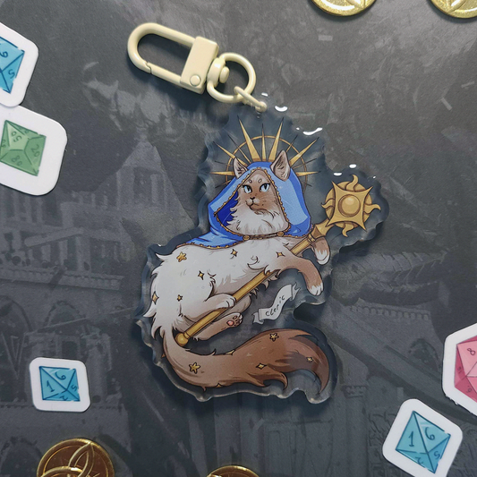 Cleric Kitty Acrylic Charm