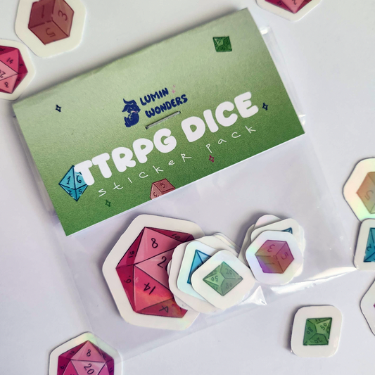 Dice set sticker pack
