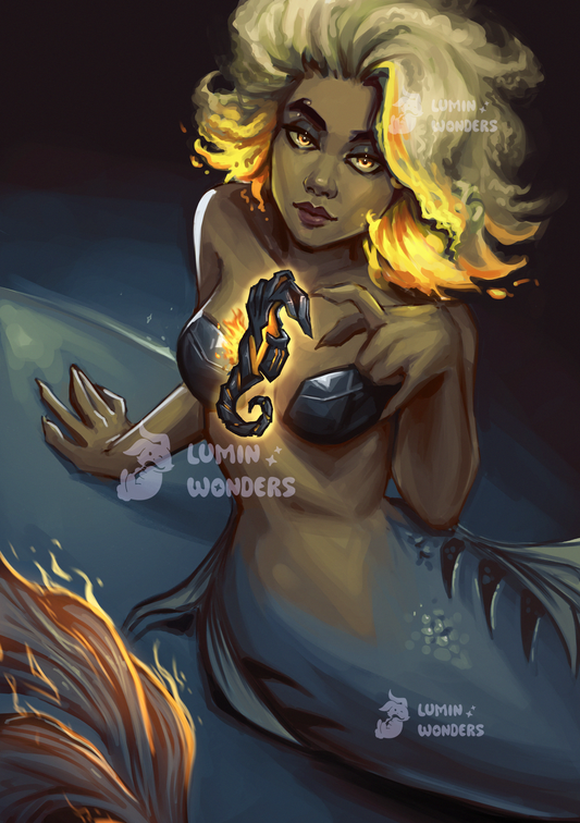 "Fire Mermaid" A5 Print