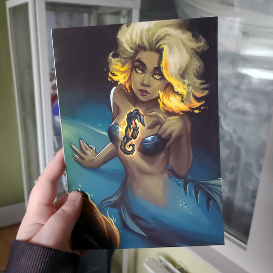 "Fire Mermaid" A5 Print