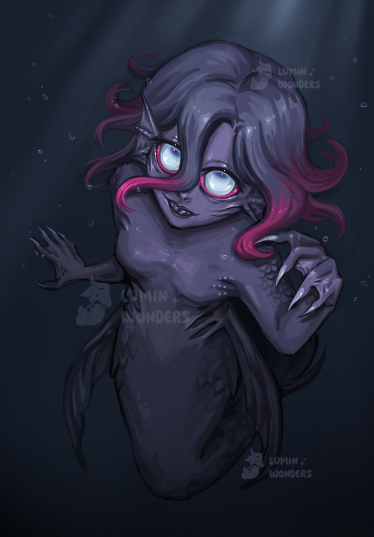 "What's lurking in the deeps" A5 print