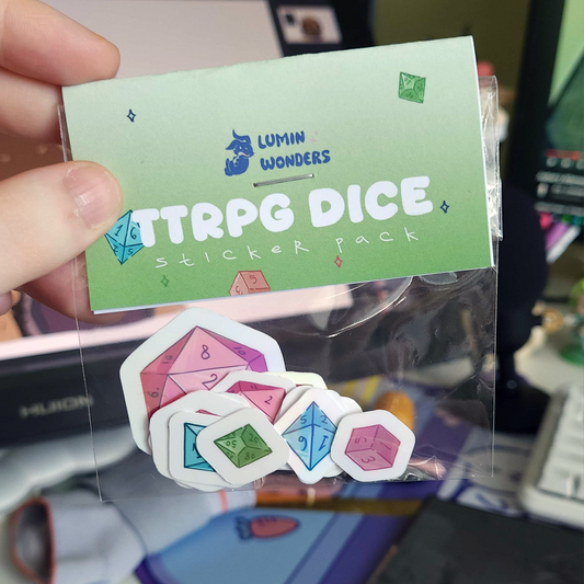 Dice set sticker pack