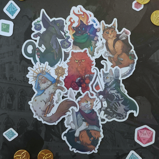 TTRPG Kitty Stickers (SET B)
